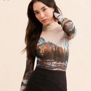 AFRM Multicolor Scenic Print Blouse